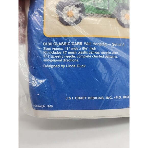 Temptations Plastic Canvas Kit Classic Cars Kit #0130 NEW Sealed Vintage 1989 - Picture 2 of 4